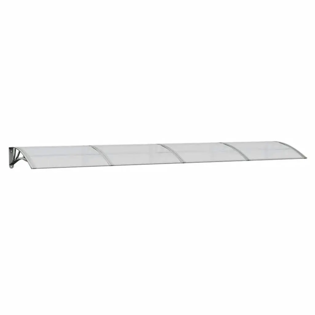 Door Canopy for Entrance 350x75cm Grey Polycarbonate Shelter Weather Protection