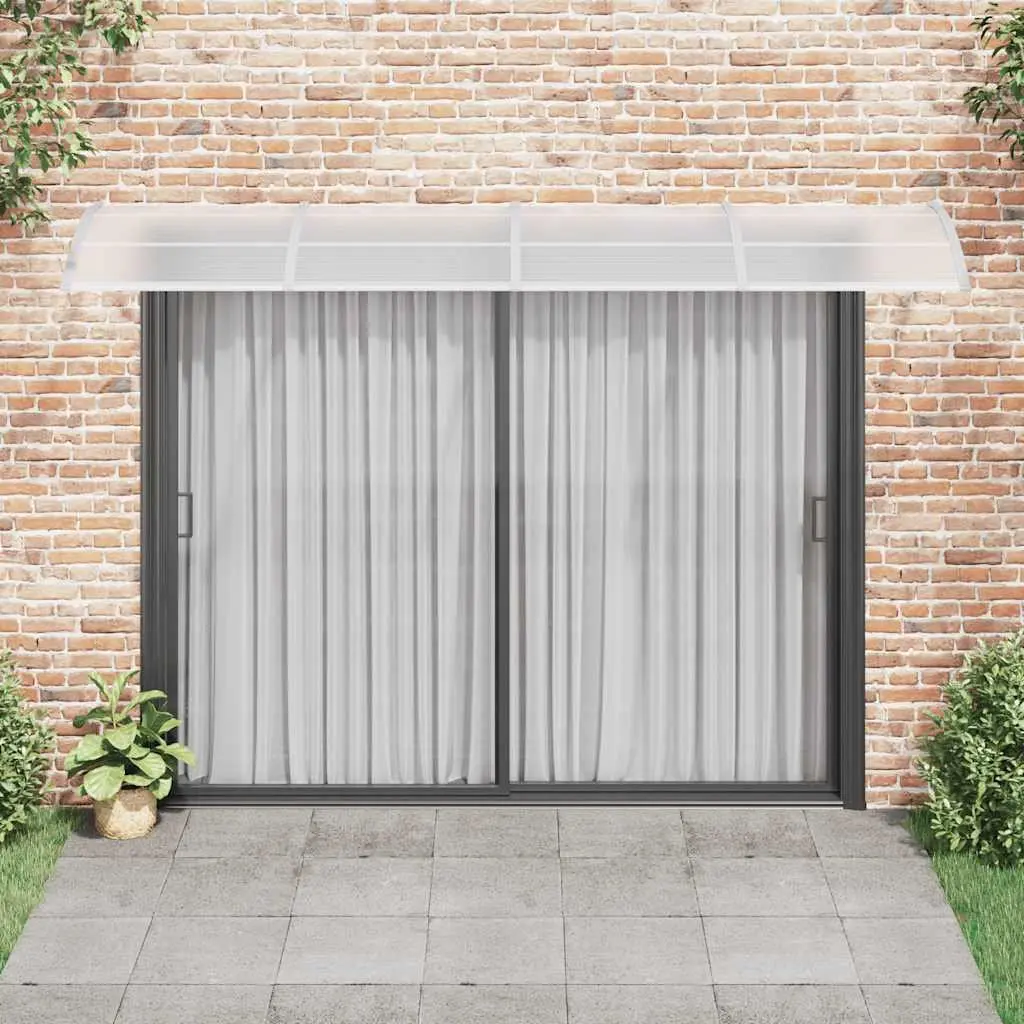 Door Canopy for Entrance 350x75cm Grey Polycarbonate Shelter Weather Protection