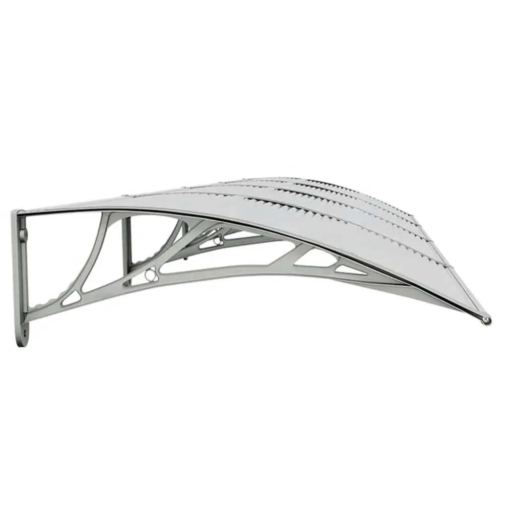 Door Canopy for Entrance 350x75cm Grey Polycarbonate Shelter Weather Protection