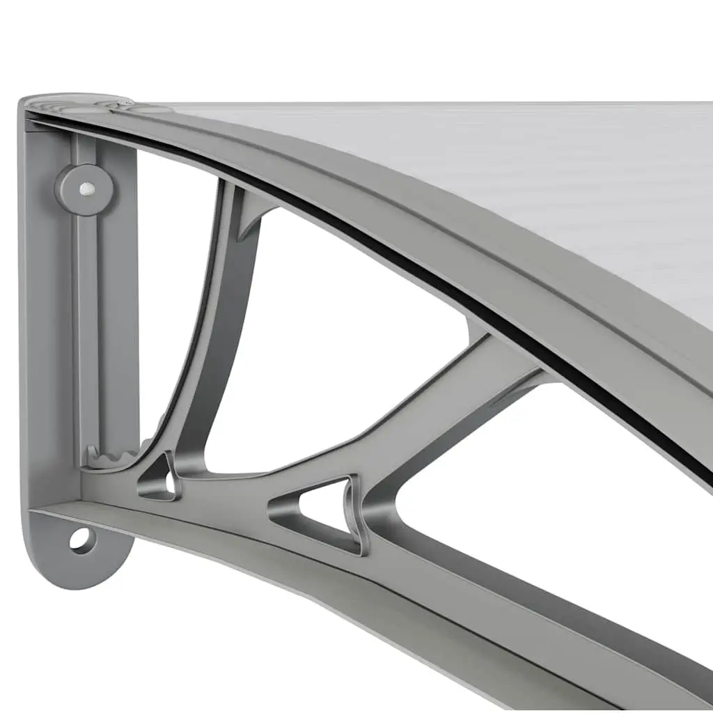 Door Canopy for Entrance 350x75cm Grey Polycarbonate Shelter Weather Protection