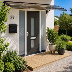 Black Door Canopy Specifications: 350x75 cm Polycarbonate Roof