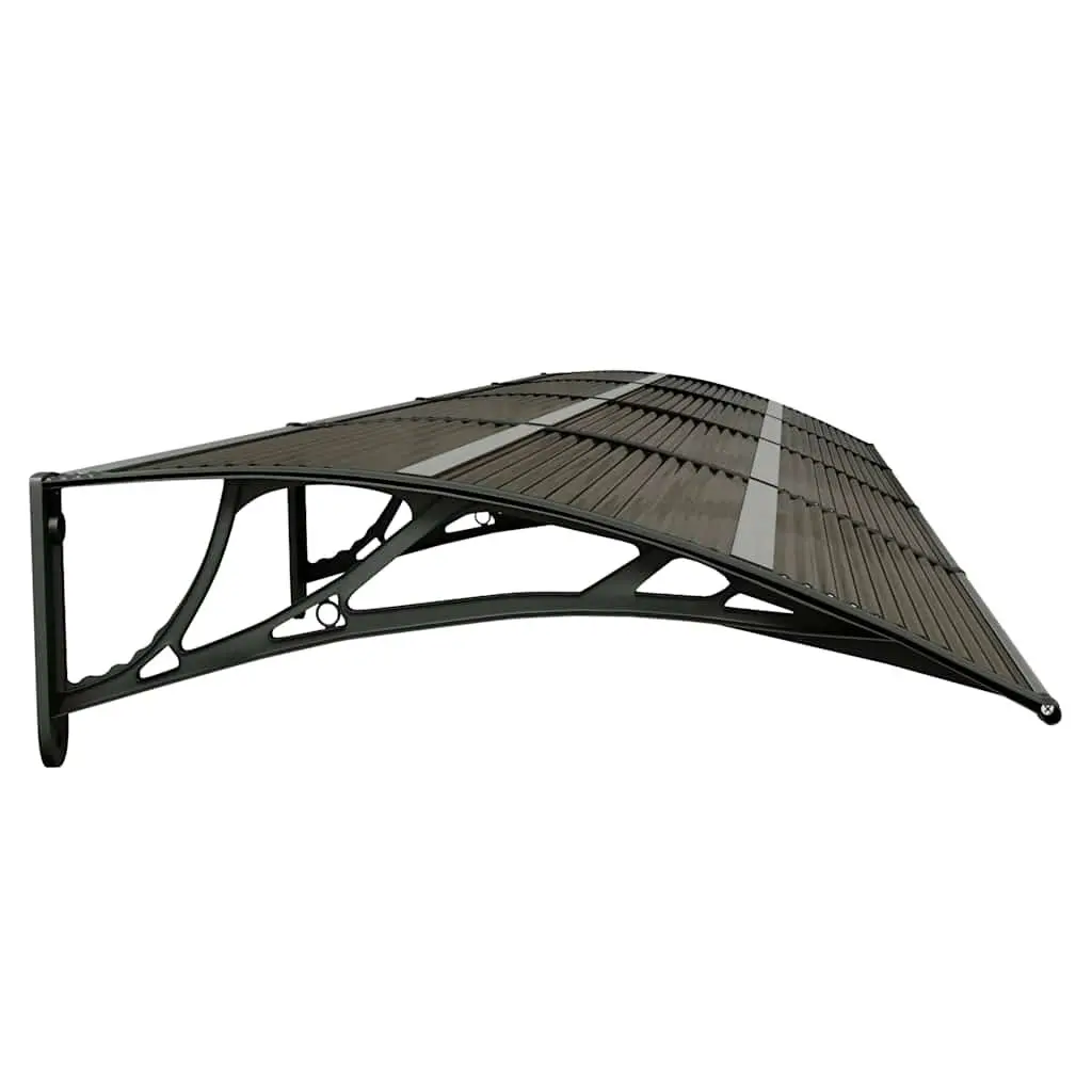 Door Canopy Black 350x75 cm Polycarbonate Front Porch Awning Shelter Roof Cover