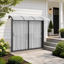 350x100cm Black Polycarbonate Door Canopy
