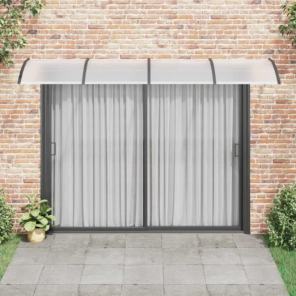 350x100cm Black Polycarbonate Door Canopy