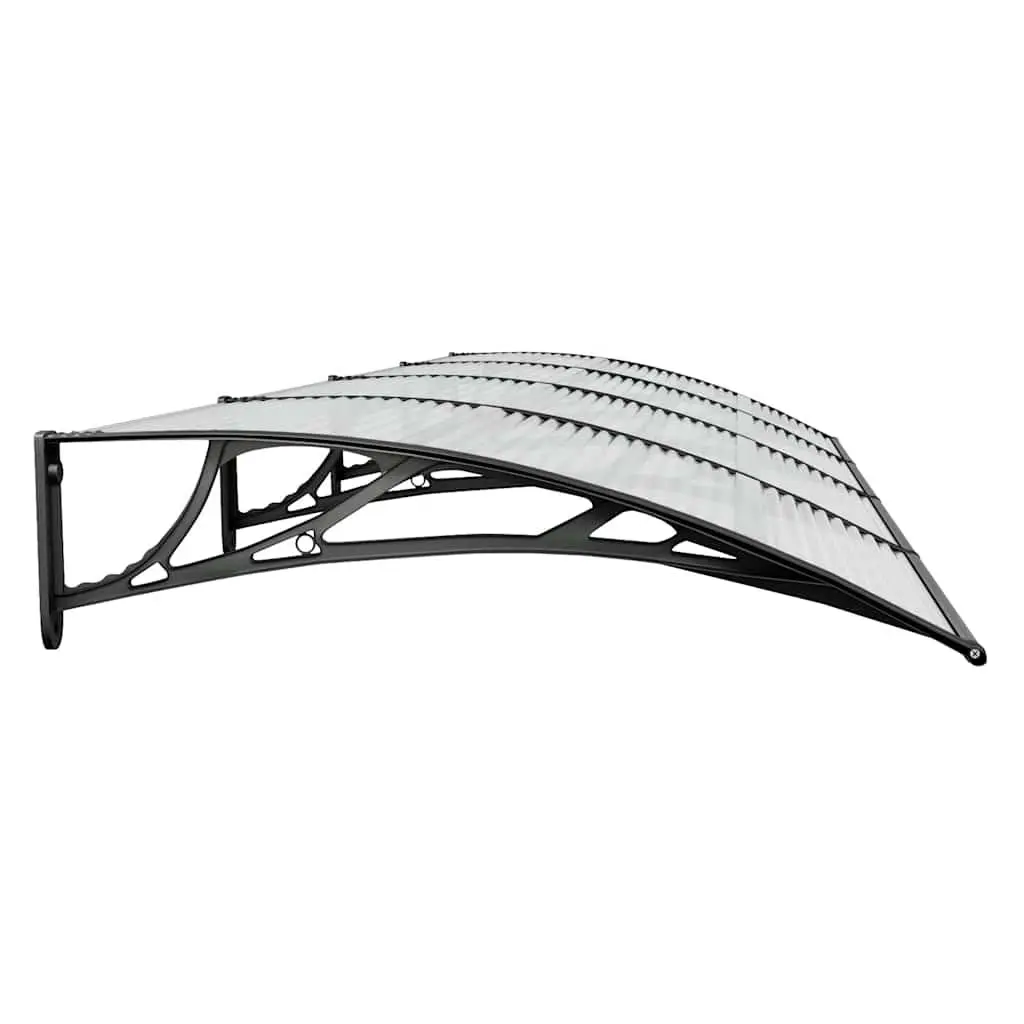 350x100cm Black Polycarbonate Door Canopy