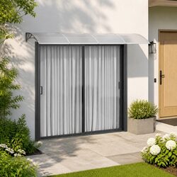 350x100 cm Grey Door Canopy Polycarbonate Awning