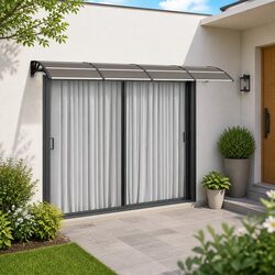 Door Canopy Specifications: 350x100 cm, Polycarbonate, Black