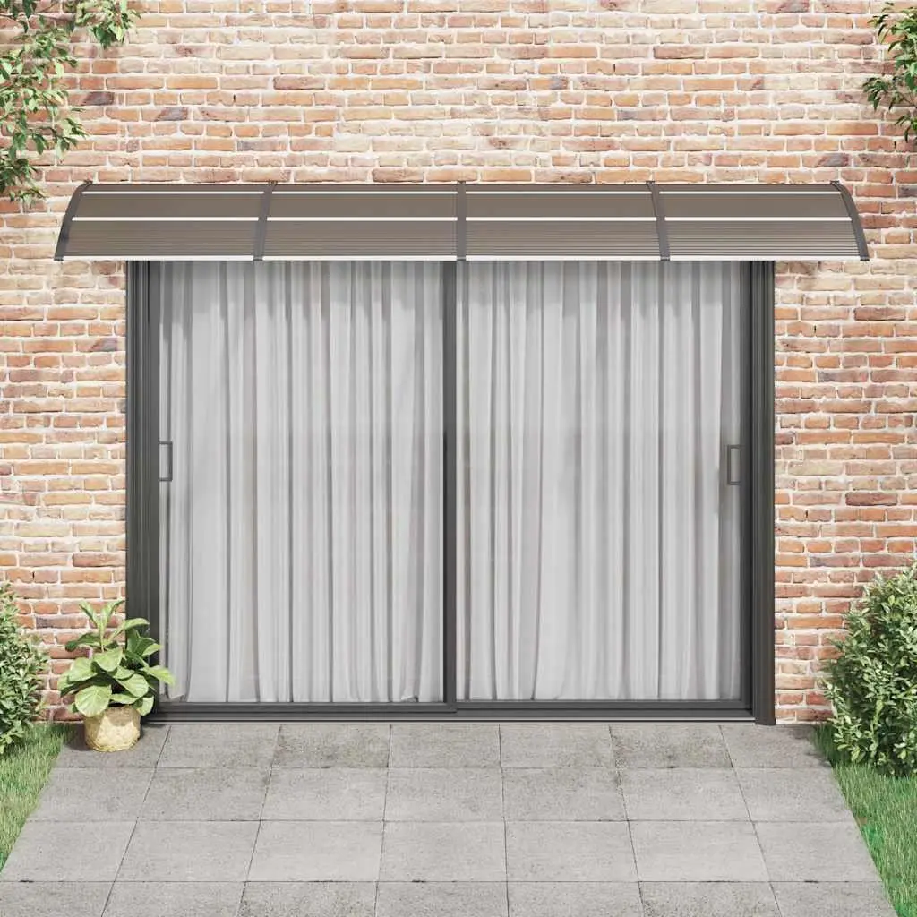 Door Canopy Outdoor 350x100 cm Polycarbonate Black Awning Weather Shield