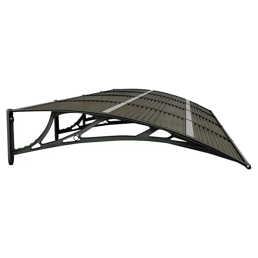 Door Canopy Outdoor 350x100 cm Polycarbonate Black Awning Weather Shield