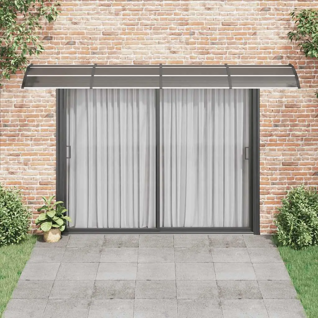 Door Canopy for Entrance 400x75cm Black Polycarbonate Awning Shelter