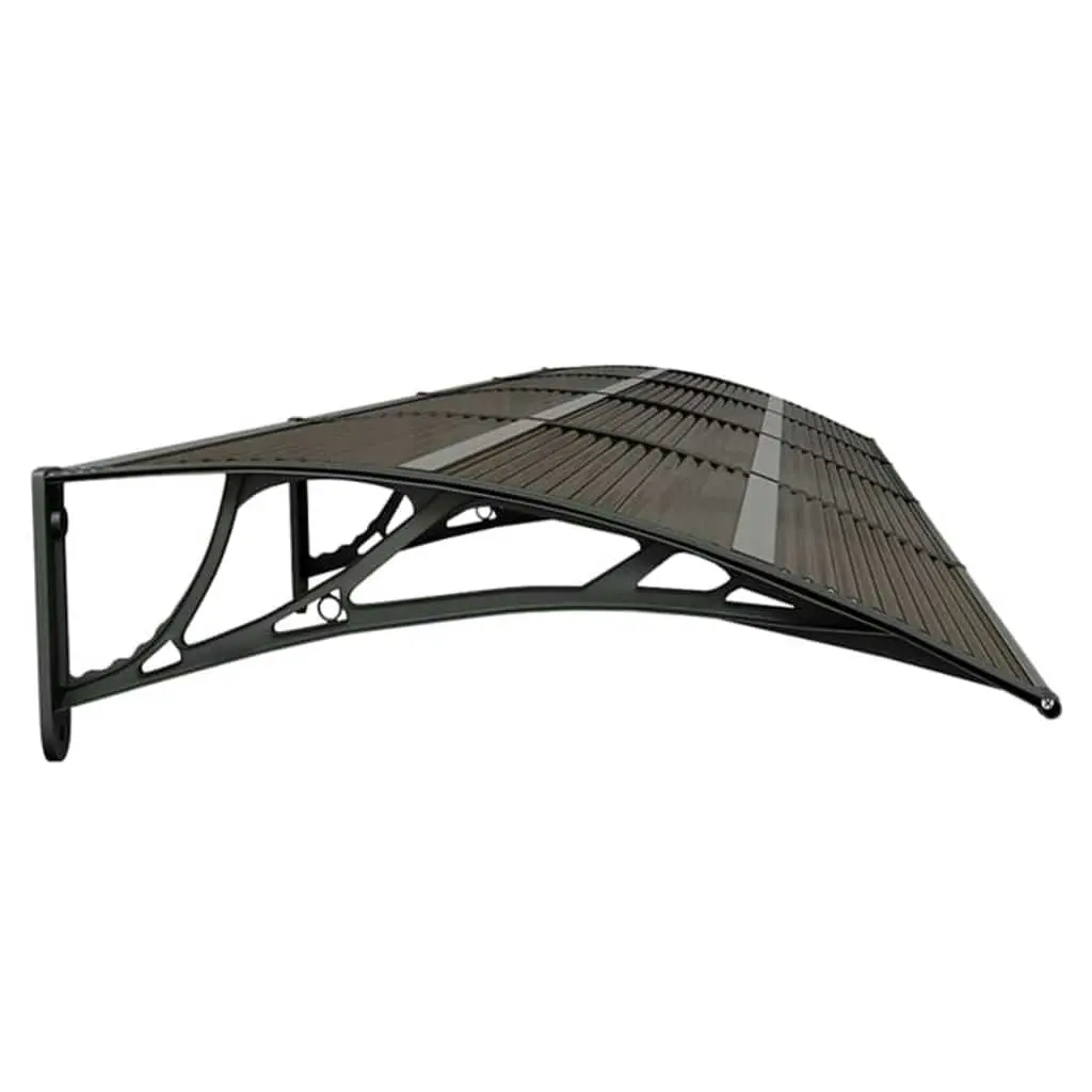 Door Canopy for Entrance 400x75cm Black Polycarbonate Awning Shelter