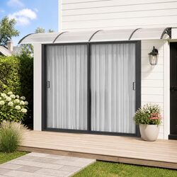 Door Canopy Awning Dimensions 400x100cm Black Polycarbonate