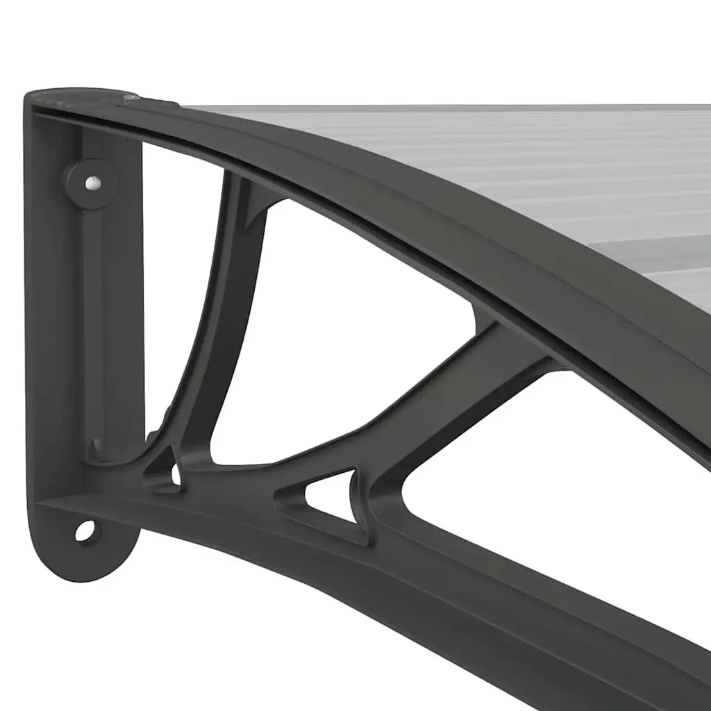 Door Canopy Awning 400x100cm Black Polycarbonate Porch Shelter Outdoor Entrance