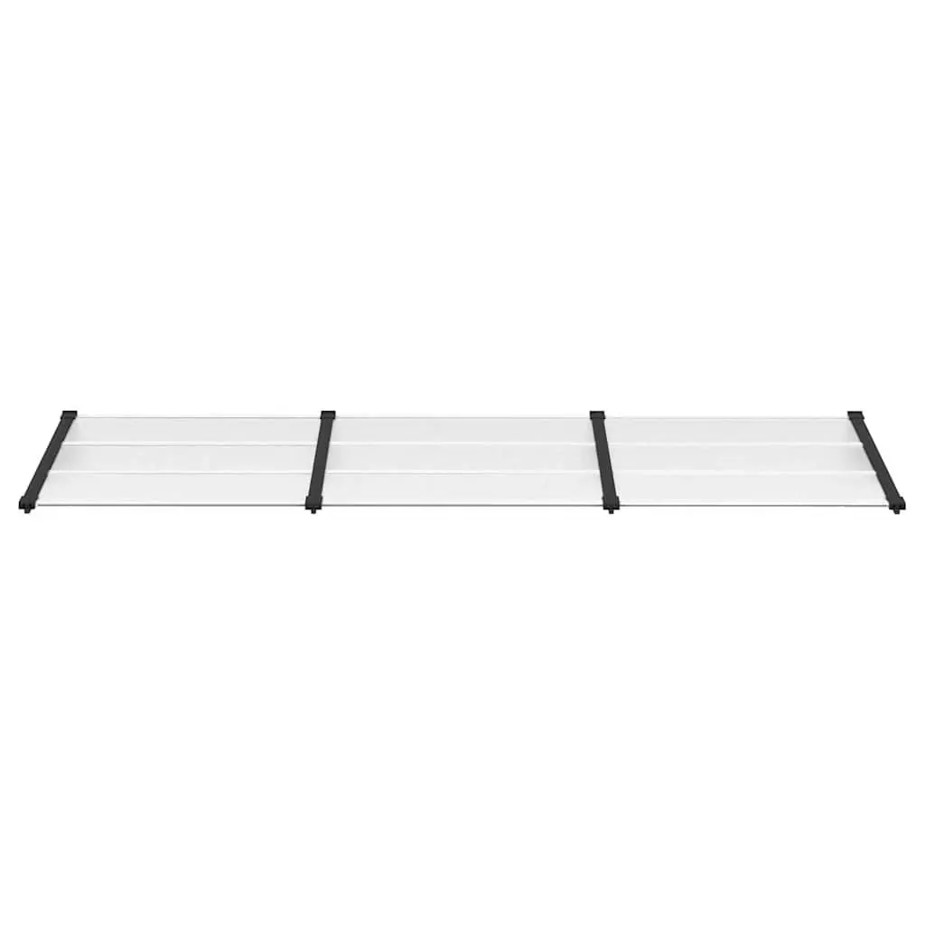 Door Canopy Polycarbonate Black Transparent 297.5x90cm Porch Awning Weather