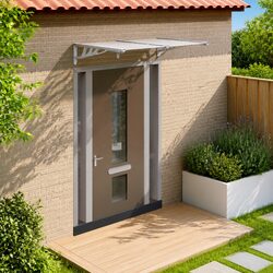 Door Canopy Specs: Grey Transparent Polycarbonate 152.5x90 cm