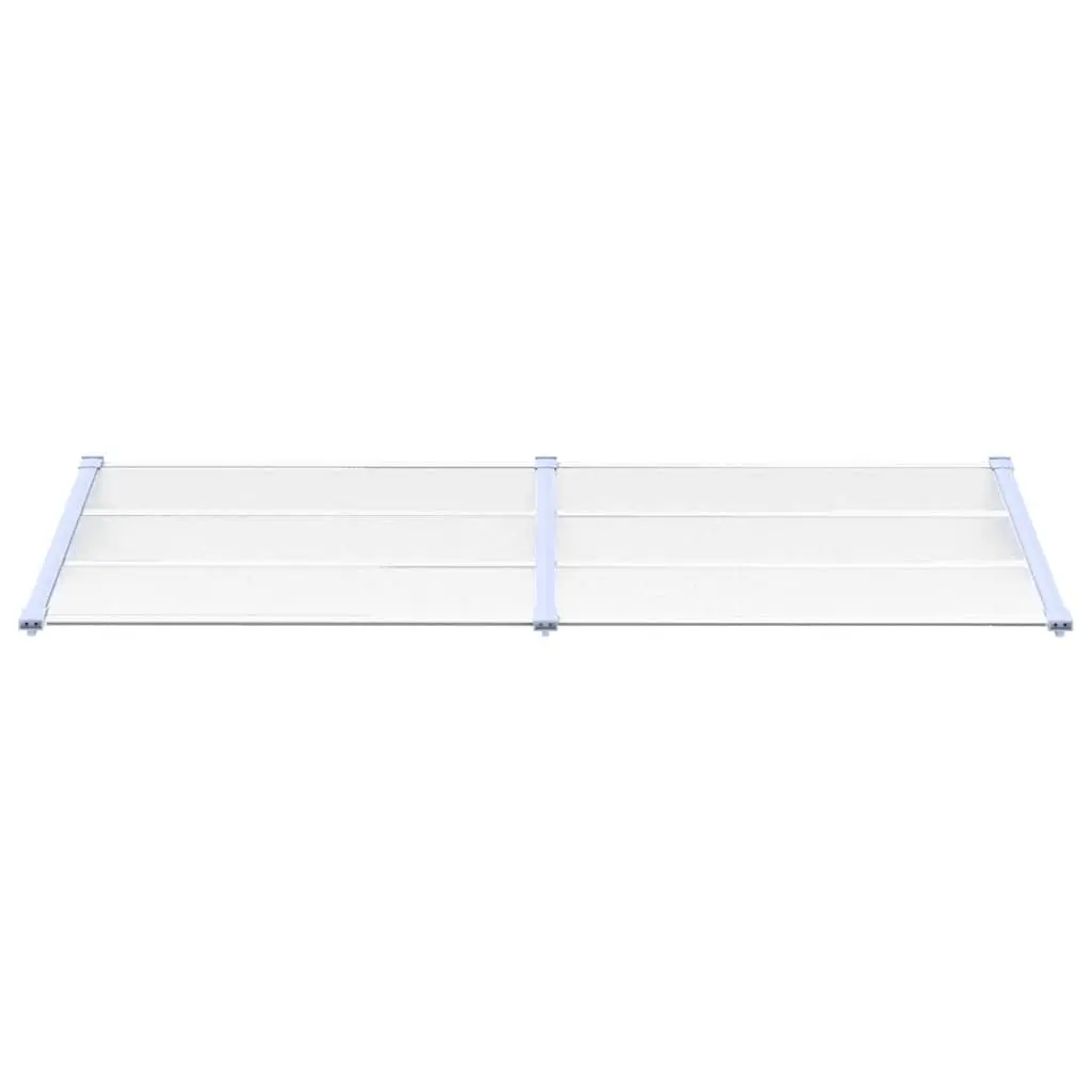 Door Canopy Porch Awning Polycarbonate Grey Transparent 239x90cm Shelter