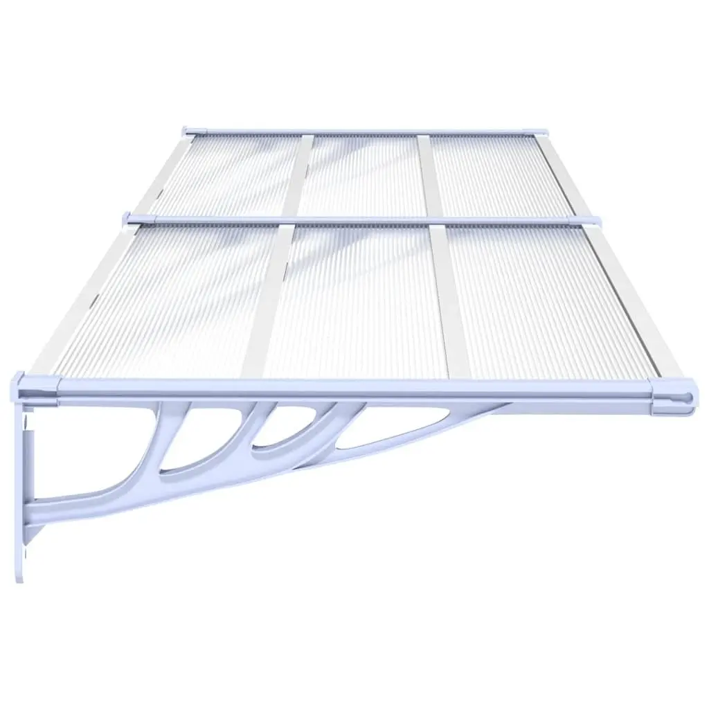 Door Canopy Porch Awning Polycarbonate Grey Transparent 239x90cm Shelter