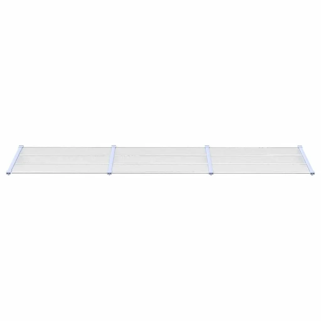 Door Canopy Polycarbonate Grey Transparent 358.5x90cm Porch Awning Shelter