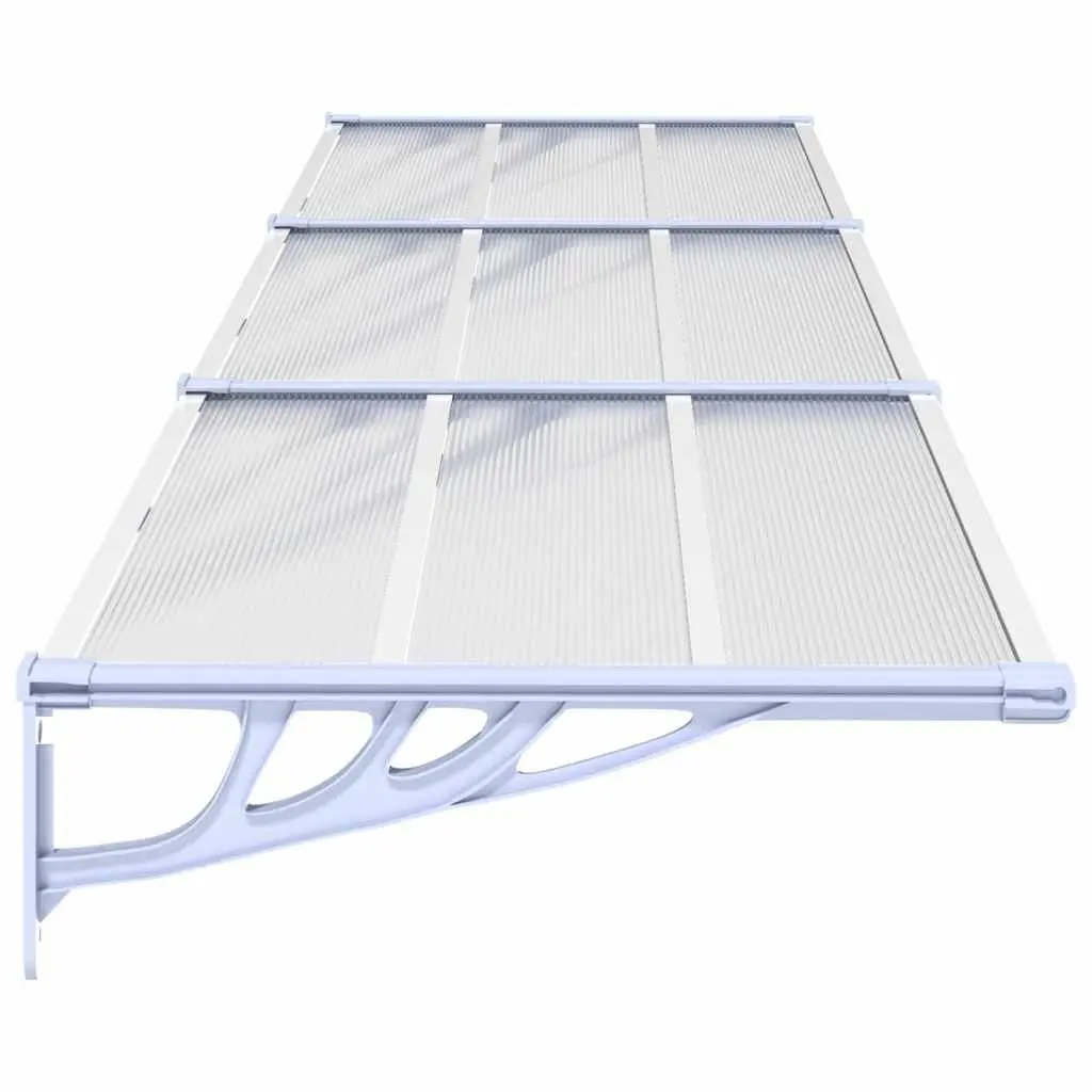 Door Canopy Polycarbonate Grey Transparent 358.5x90cm Porch Awning Shelter