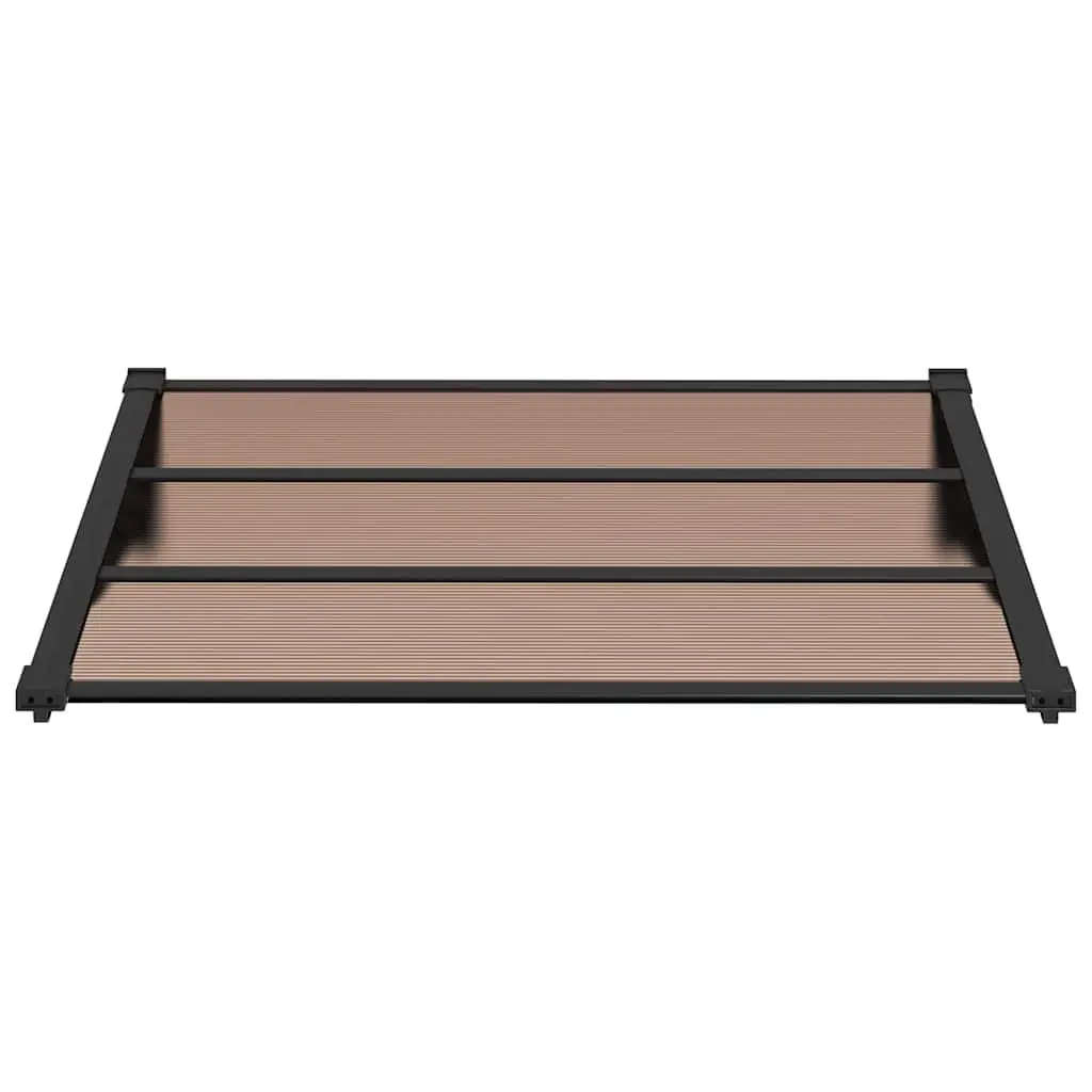 Door Canopy Black 122x90 cm Polycarbonate Awning Porch Shelter Rain Protection