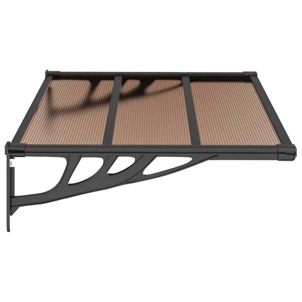 Door Canopy Black 122x90 cm Polycarbonate Awning Porch Shelter Rain Protection
