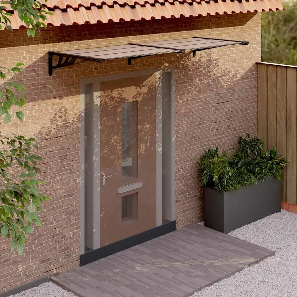 Door Canopy Weather Protection Shelter for Porch Black 239x90cm