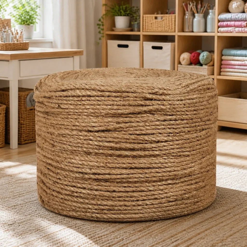 Jute Rope Natural Braided Twine 250m 6mm Thick for Crafts Garden Bundling Wrapping