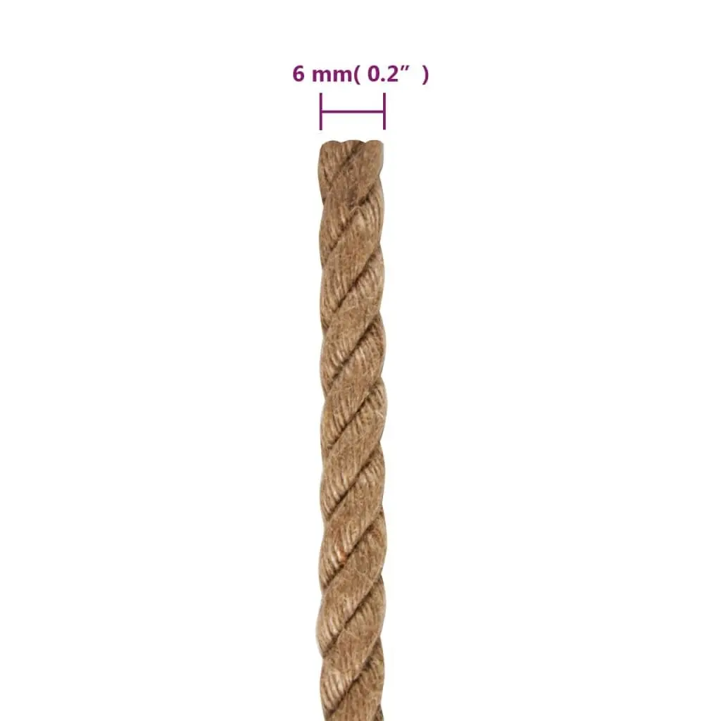 Jute Rope Natural Braided Twine 250m 6mm Thick for Crafts Garden Bundling Wrapping