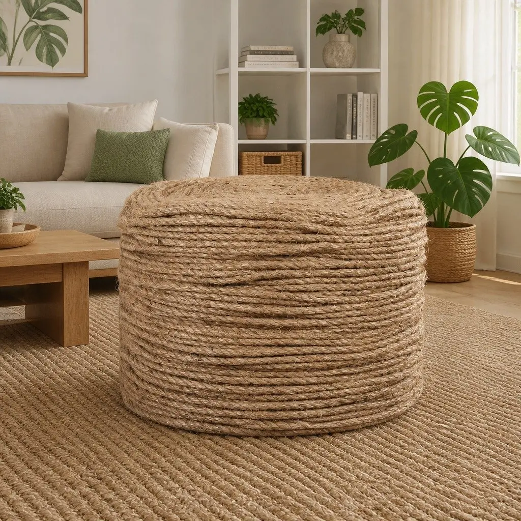Jute Rope for Crafts 50m Long 8mm Thick Natural Brown Braided Cord