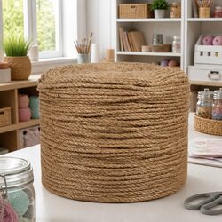 250m Jute Rope - 8mm Thick Brown Twine for Various Uses