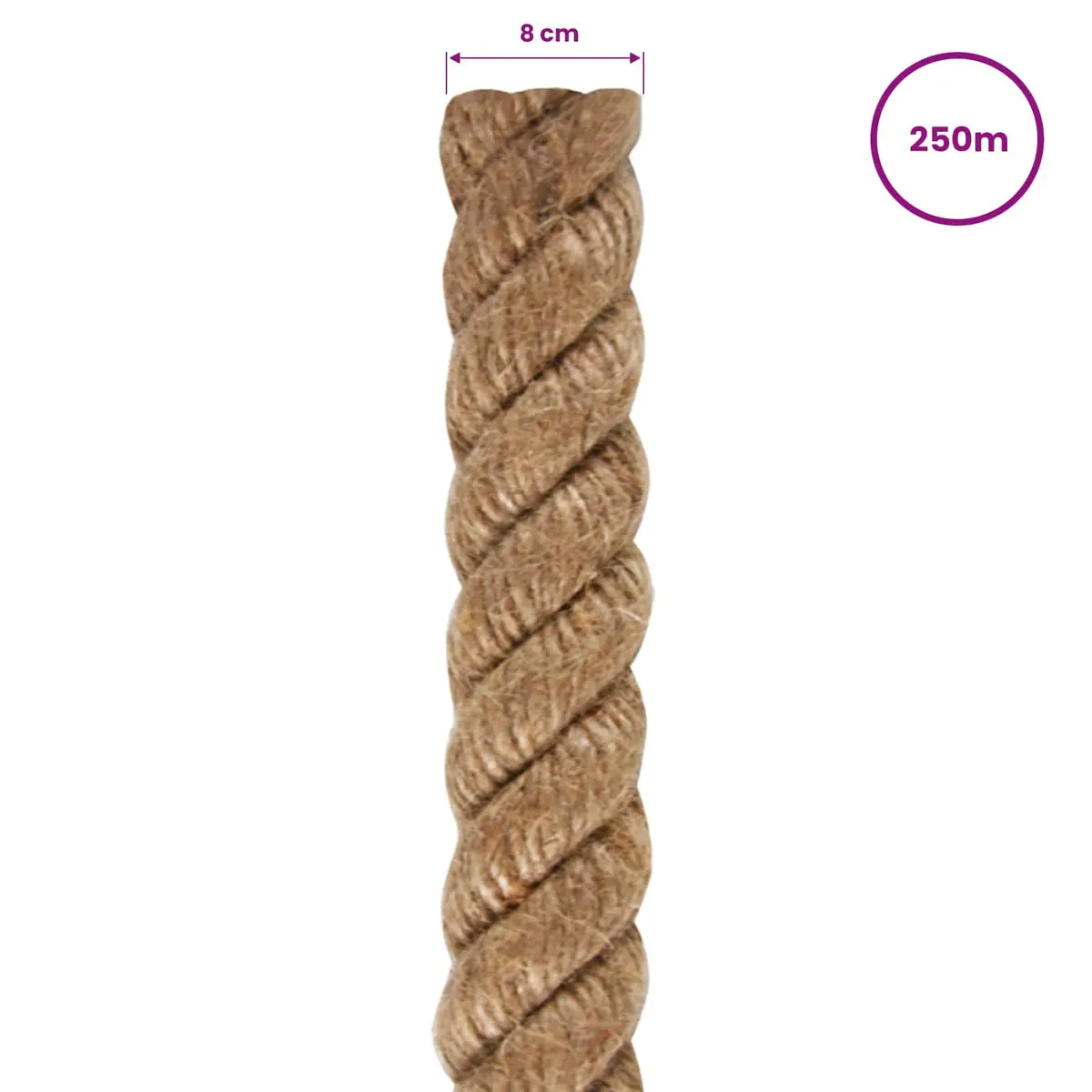 Jute Rope for Craft Garden 250m Long 8mm Thick Natural Brown Twine