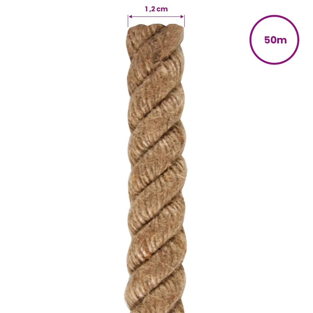 Jute Rope Natural Braided Twine for Craft Garden Bundling 50m Brown Heavy Duty