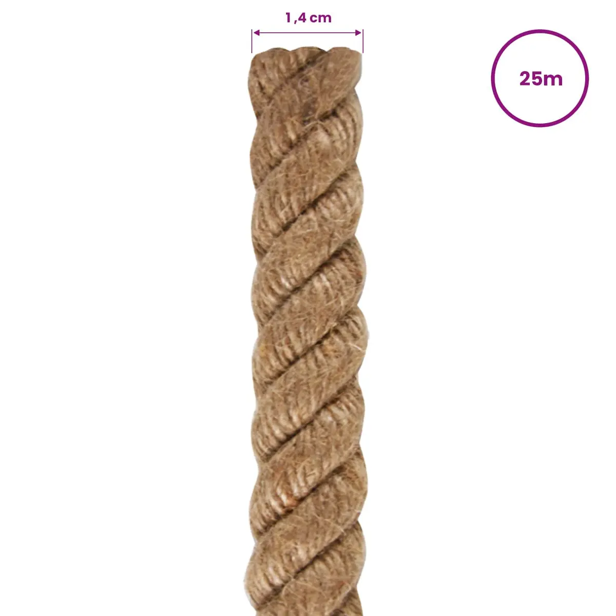 Jute Rope 25m Long 14mm Thick Natural Braided Twine Craft Garden Decorations