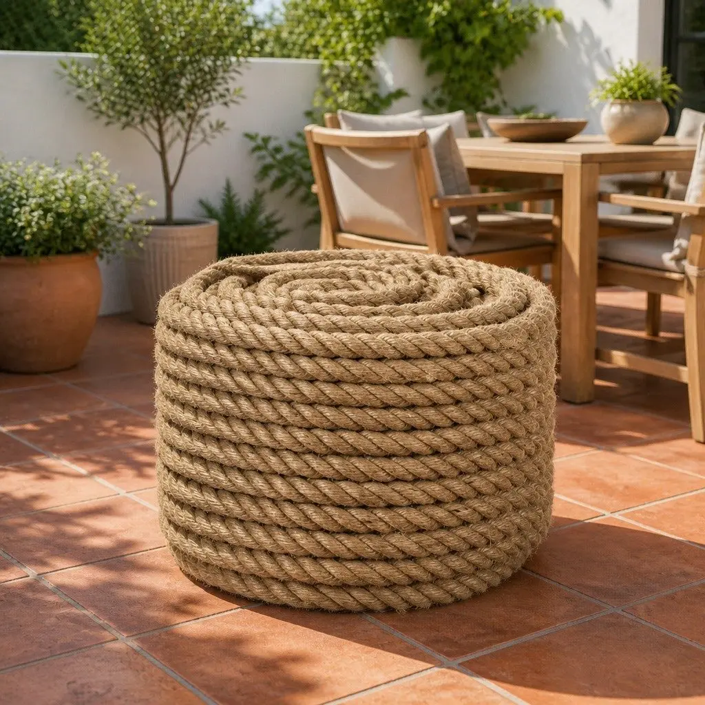 Jute Rope 100 m Long 16 mm Thick Natural Braided Twine Brown Hardware