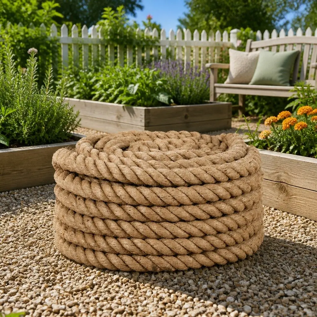 Jute Rope 25m Long 30mm Thick Natural Braided Twine Craft Garden Decoration