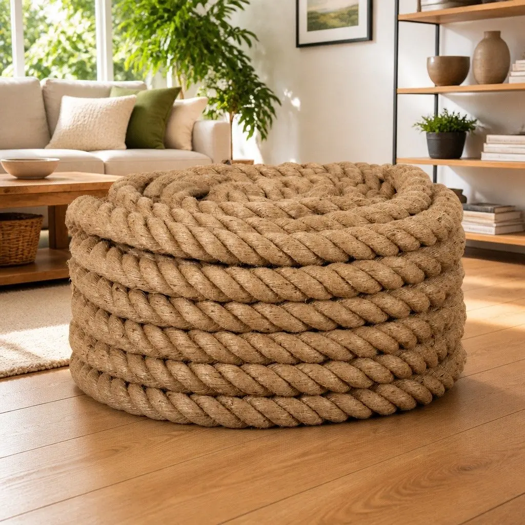 Jute Rope 5 m Long 40 mm Thick Natural Braided Twine for Craft Garden Decorations