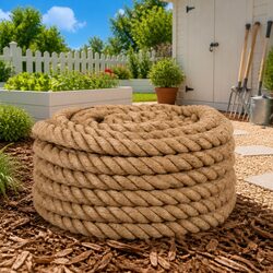 Jute Rope Specifications: 10m Length, 40mm Thickness