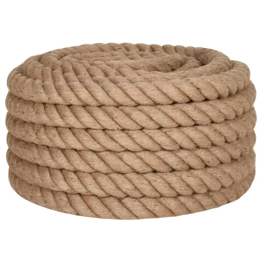 5m Brown Jute Rope, 50mm Thick