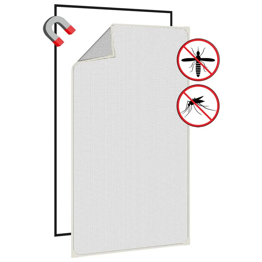 Magnetic Insect Screen for Windows White 80x140 cm Mesh Fly Protection