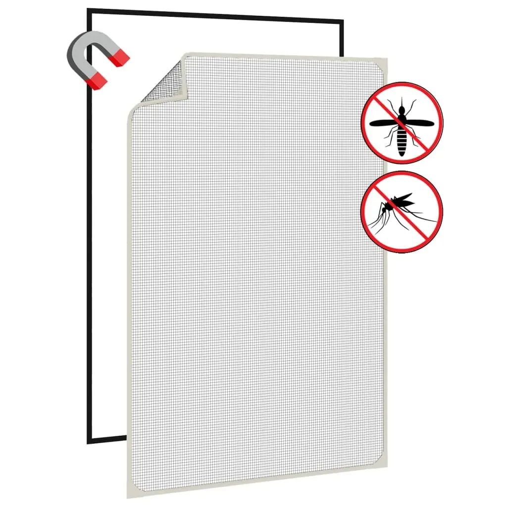 Magnetic Insect Screen for Windows 80x120 cm White Fibreglass Mesh