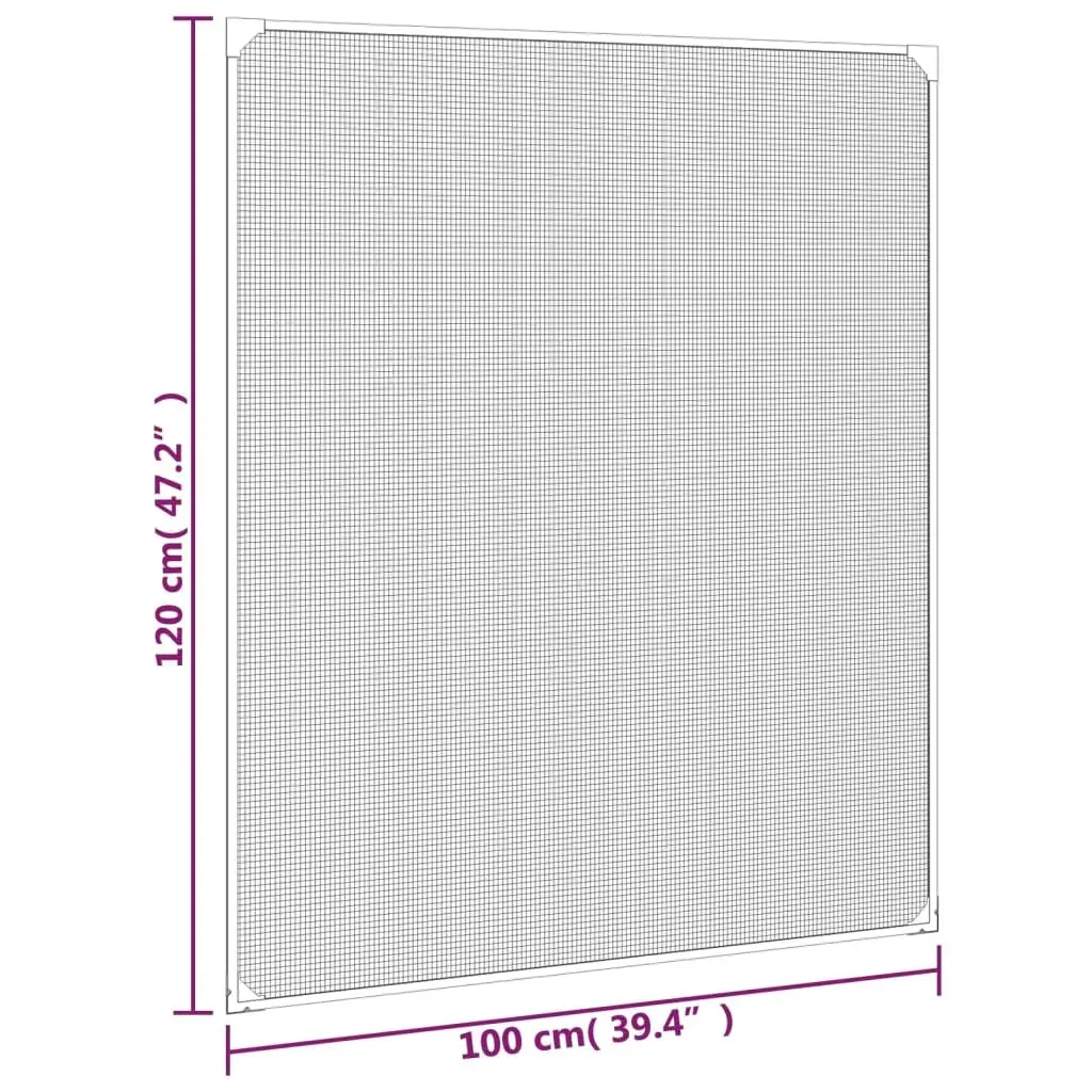 Magnetic Insect Screen for Windows Anthracite 100x120cm Mesh Fly Protection