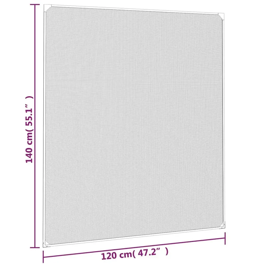 Magnetic Insect Screen Window Fibreglass Mesh Anthracite 120x140cm Fly Mosquito