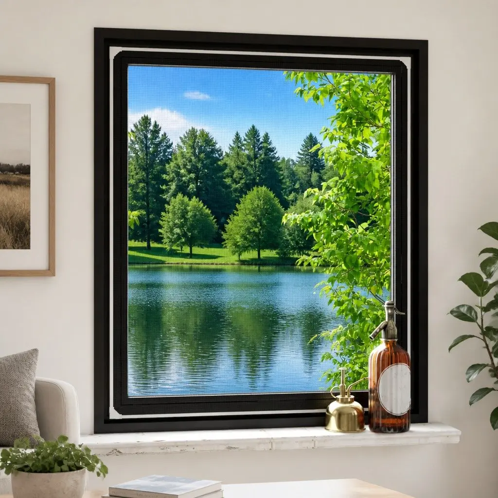 Magnetic Fly Mesh Window Screen, 130 x 150 cm White