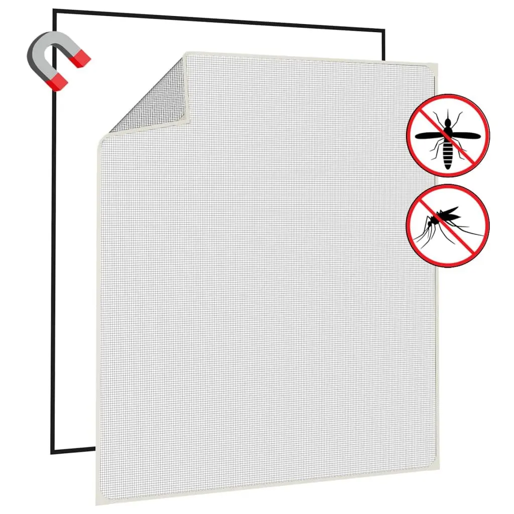 Magnetic Fly Mesh Window Screen, 130 x 150 cm White