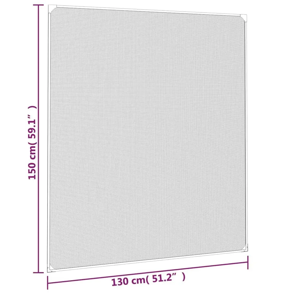 Magnetic Fly Mesh Window Screen, 130 x 150 cm White