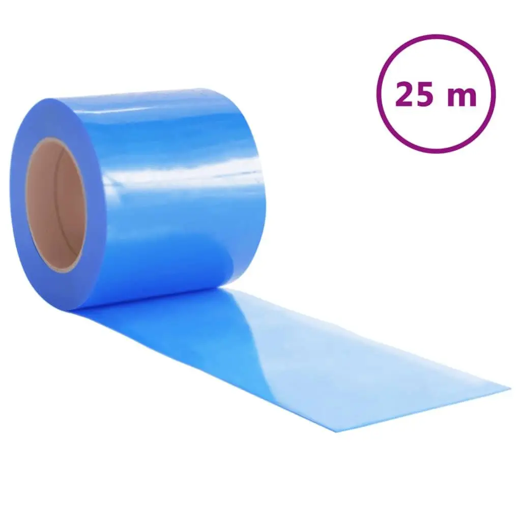 PVC Door Curtain Strip for Indoor Outdoor Use 200mm Size 25m Length Blue
