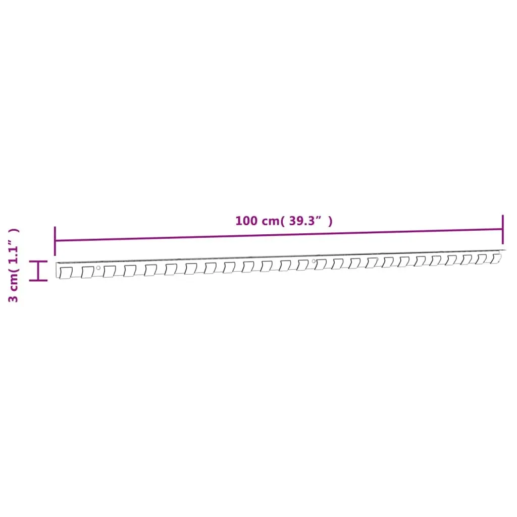 Stainless Steel Mounting Rail for Strip Curtains 1m Silver