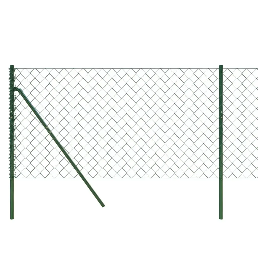 Green Chain Link Fence Wire Mesh Barrier for Garden or Yard 0.8m Height 25m Length