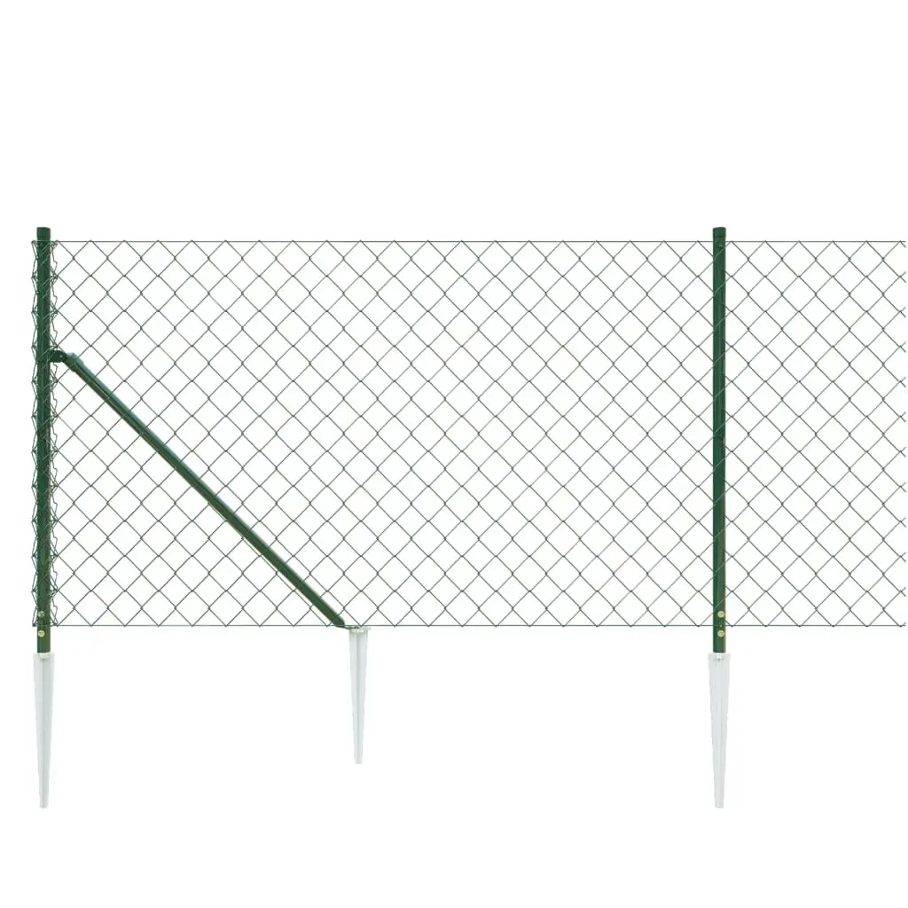Chain Link Fence Panel Outdoor 0.8x10m Green