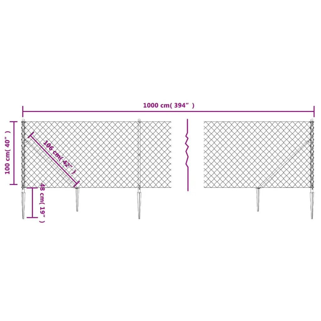 Chain Link Fence Outdoor Garden 1x10m